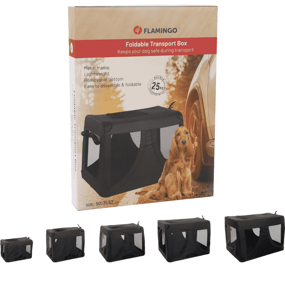 Flamingo Transportín Plegable Gepetto Negro para Mascotas al mejor precio -Todoanimal.es
