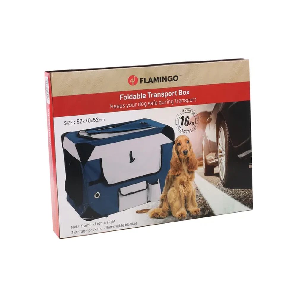 Flamingo Transportín Plegable Geronimo Azul para Mascotas al mejor precio -Todoanimal.es