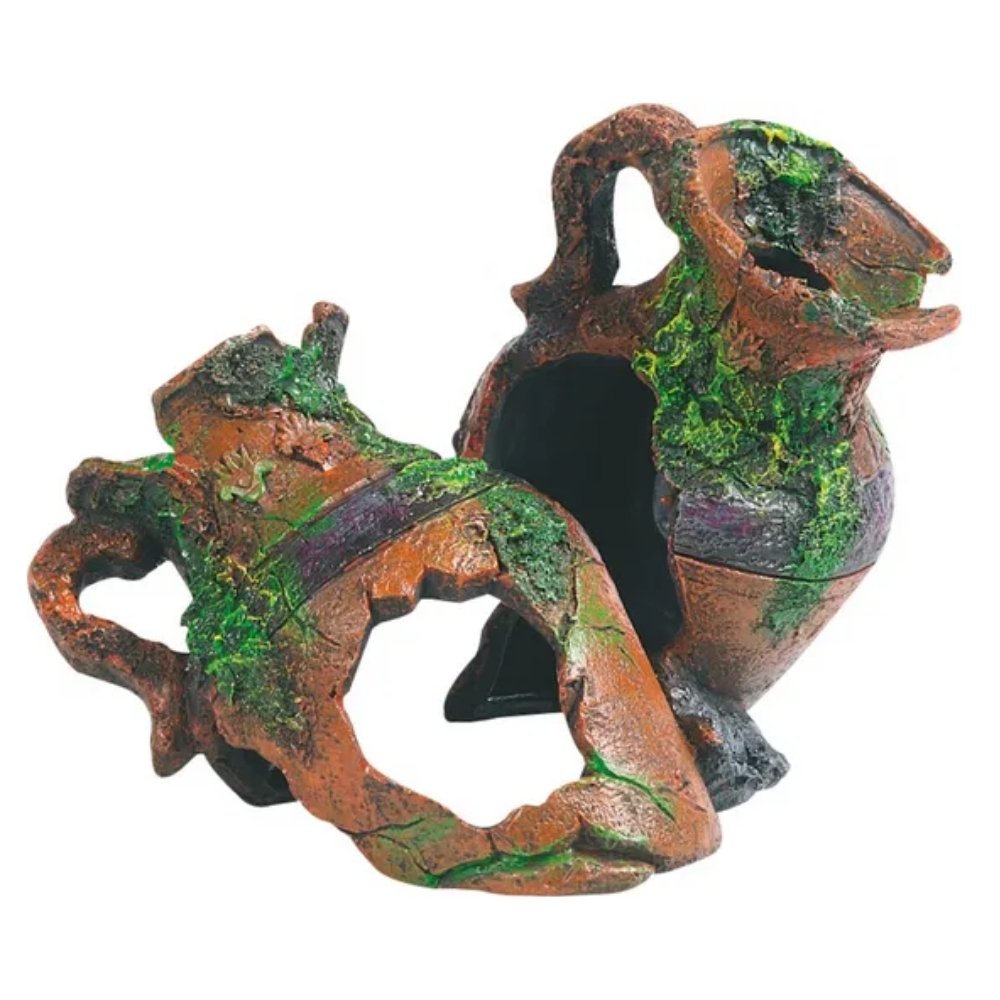 Flamingo Vasija Doble Decoración para Acuarios al mejor precio -Todoanimal.es