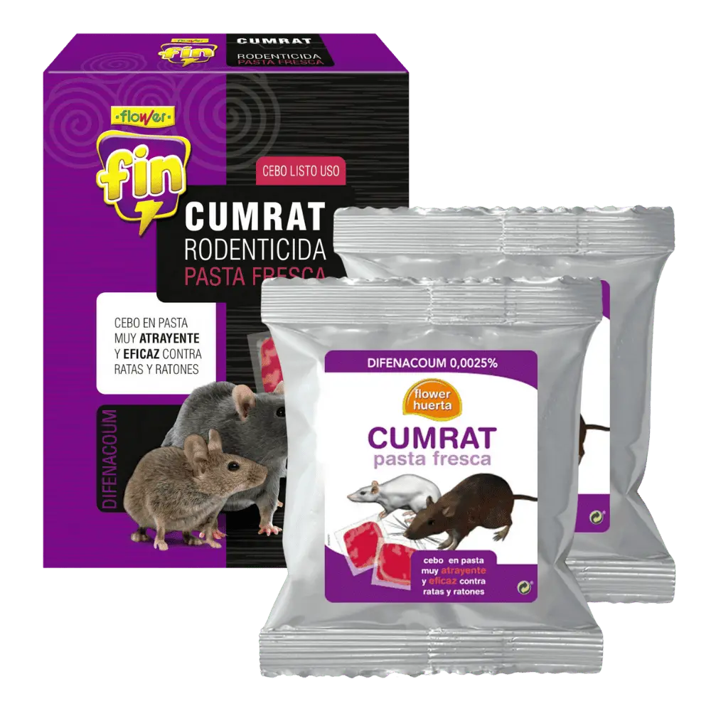 Flower Huerta Raticida Cebo Pasta Fresca Cumrat Difenacum Pack 2x150 g al mejor precio -Todoanimal.es