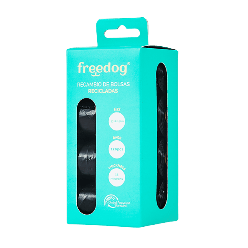 Freedog Bolsas Higiénicas Eco 50% Plástico Reciclado Pack de 8 al mejor precio -Todoanimal.es