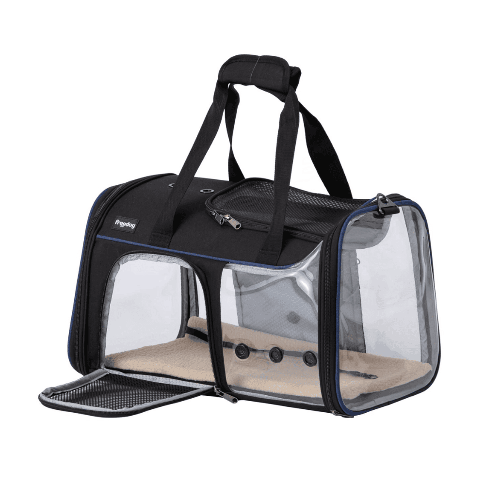 Freedog Transportín Transparente JFK 49x29x29cm para Perros y Gatos al mejor precio -Todoanimal.es