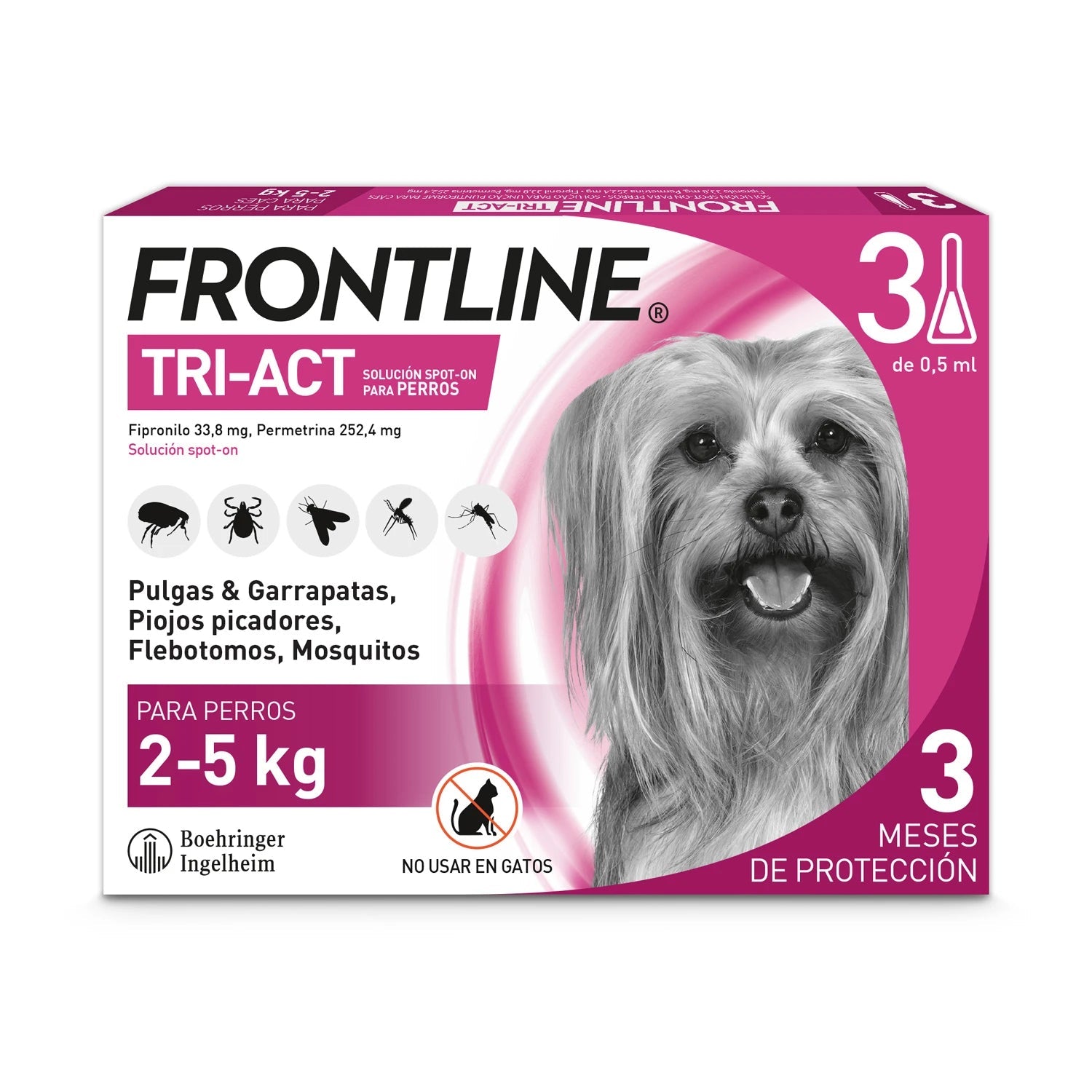 Frontline Tri-Act Pack 3 Pipetas Antiparasitarias para Perros al mejor precio -Todoanimal.es