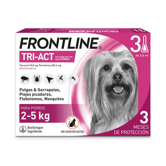 Frontline Tri-Act Pack 3 Pipetas Antiparasitarias para Perros al mejor precio -Todoanimal.es