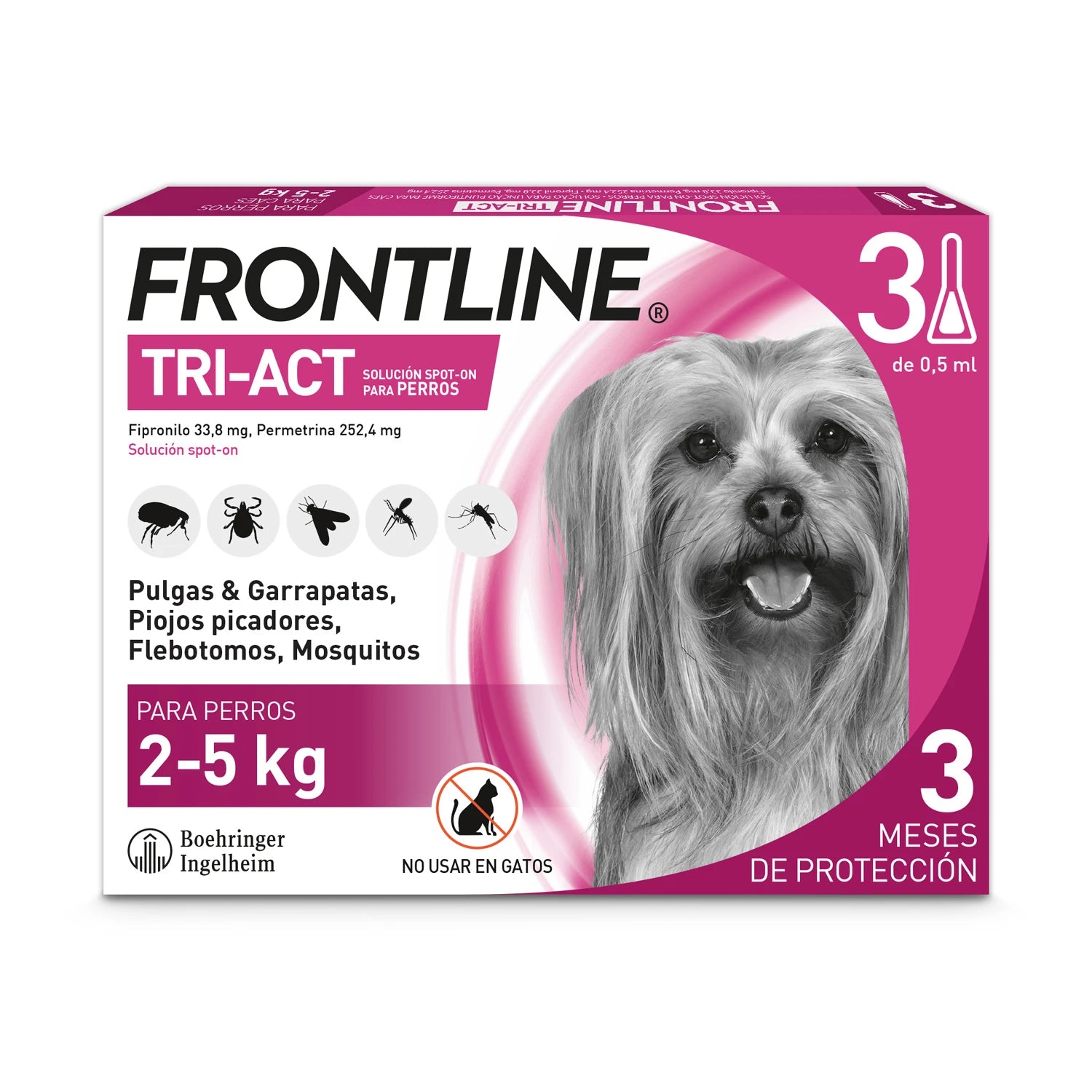 Frontline Tri-Act Pack 3 Pipetas Antiparasitarias para Perros al mejor precio -Todoanimal.es