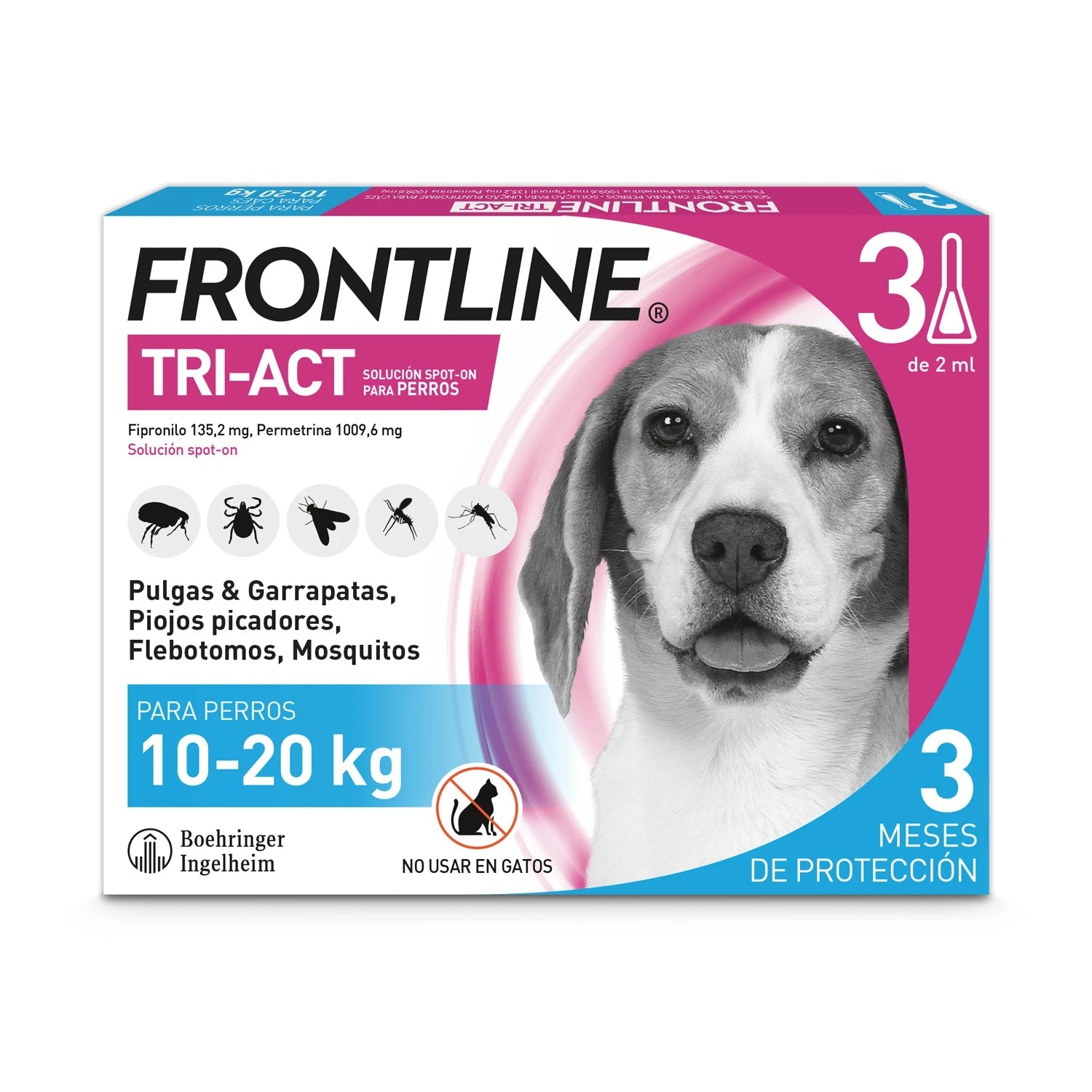 Frontline Tri-Act Pack 3 Pipetas Antiparasitarias para Perros al mejor precio -Todoanimal.es