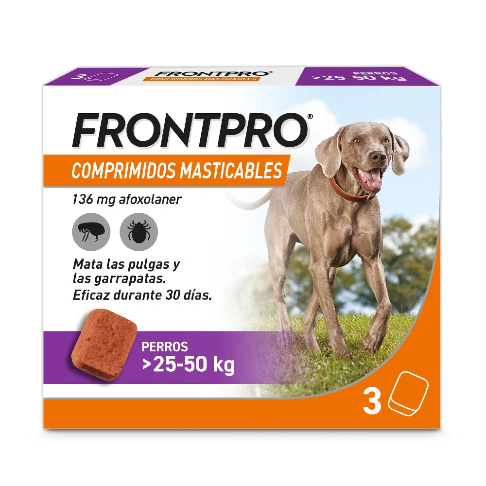Frontpro Comprimidos Masticables Antiparasitarios para Perros 3 uds. al mejor precio -Todoanimal.es