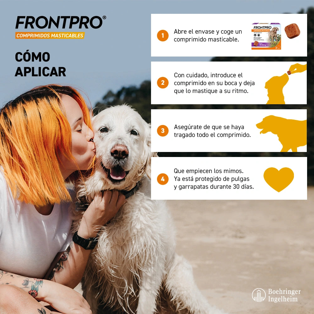 Frontpro Comprimidos Masticables Antiparasitarios para Perros 3 uds. al mejor precio -Todoanimal.es