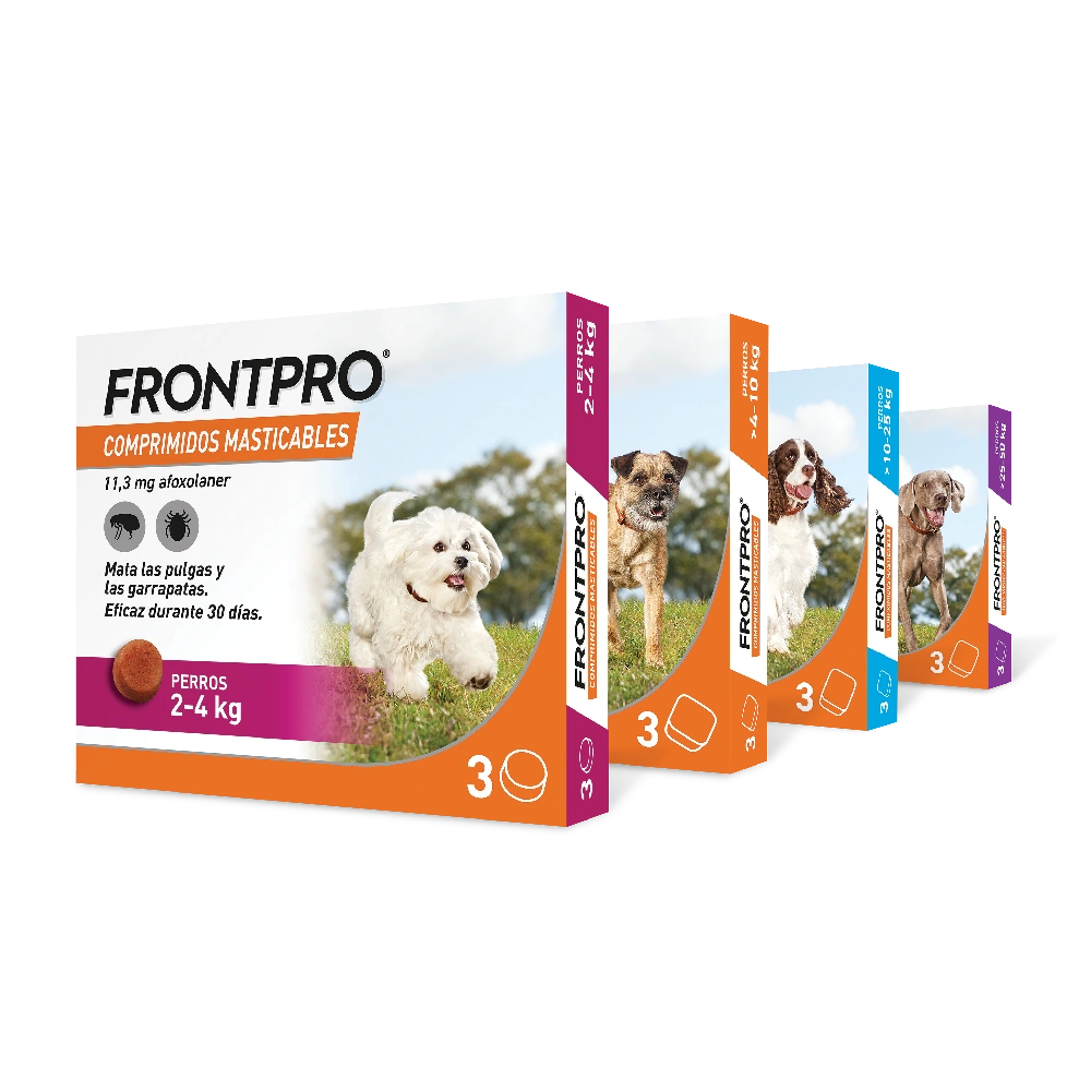 Frontpro Comprimidos Masticables Antiparasitarios para Perros 3 uds. al mejor precio -Todoanimal.es