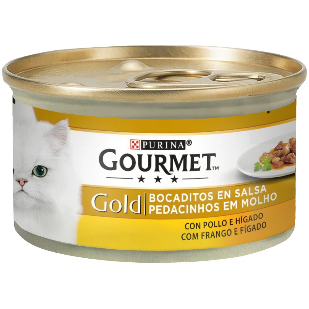Gourmet Gold Bocaditos Pollo e Hígado 85 g Comida Húmeda para Gatos al mejor precio -Todoanimal.es