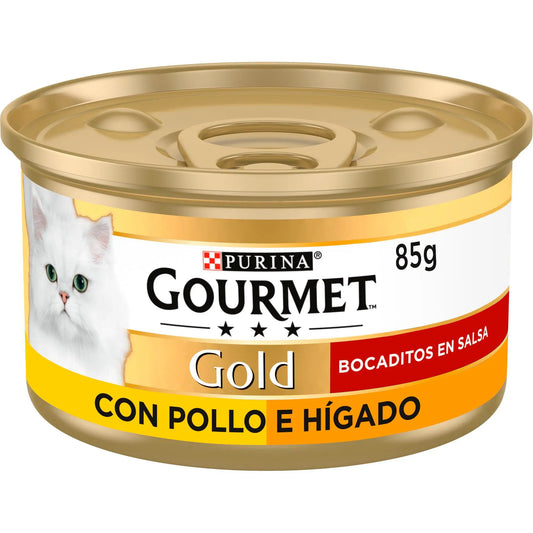 Gourmet Gold Bocaditos Pollo&Higado 85 g al mejor precio -Todoanimal.es