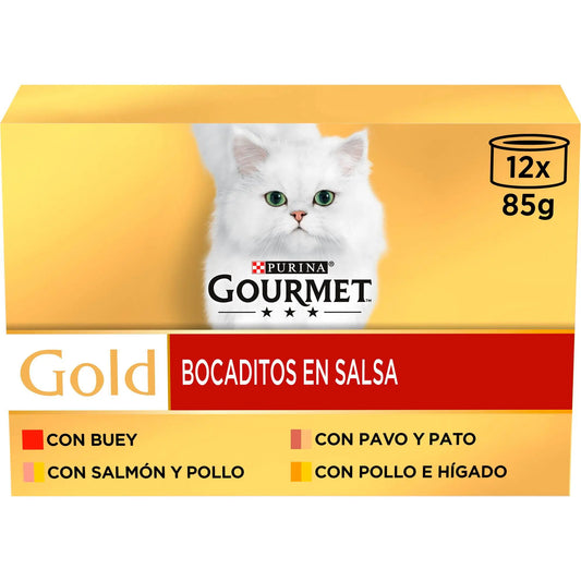 Gourmet Gold Bocaditos Surtido 85 g Pack-12 al mejor precio -Todoanimal.es