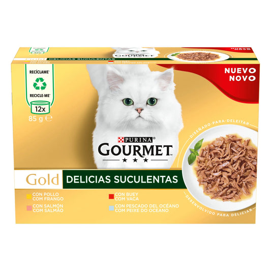 Gourmet Gold Delicias Surtido Pack 12x85 g al mejor precio -Todoanimal.es
