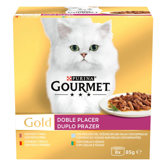 Gourmet Gold Doble Placer Pack Surtido Pack 8X85 g al mejor precio -Todoanimal.es