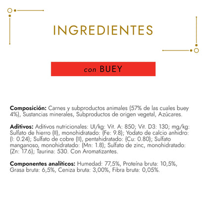 Gourmet Gold Mousse Buey 85 g al mejor precio -Todoanimal.es