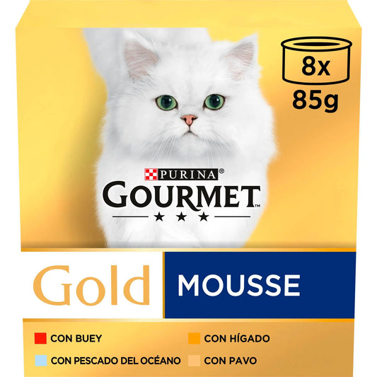 Gourmet Gold Mousse Pack Surtido 8x85 g al mejor precio -Todoanimal.es