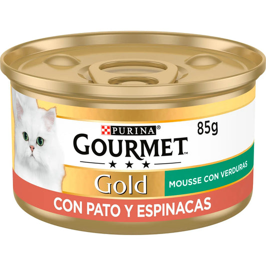 Gourmet Gold Mousse Pato&Espinaca 85 g al mejor precio -Todoanimal.es
