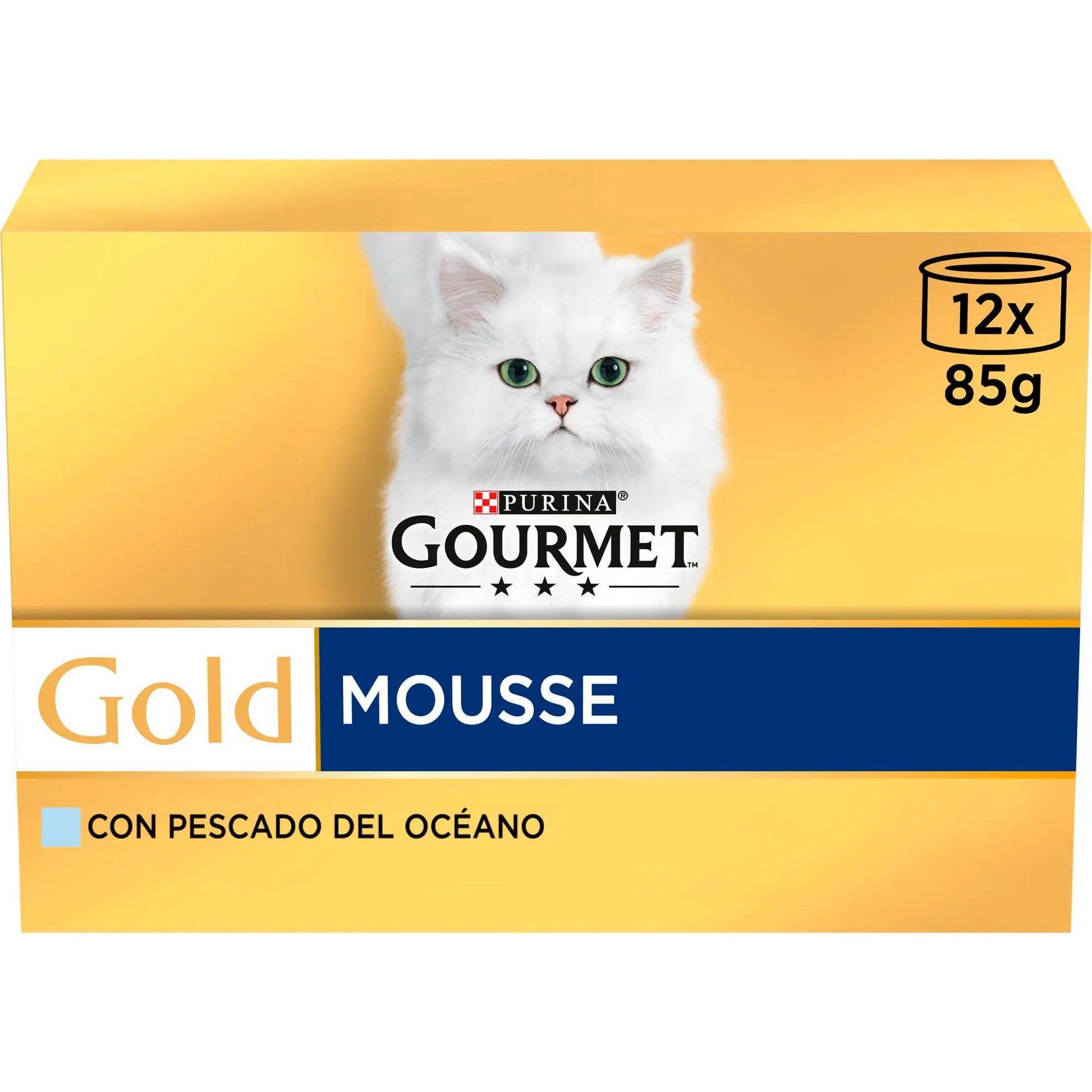 Gourmet Gold Mousse Pescado Océano Pack 12x85 g al mejor precio -Todoanimal.es