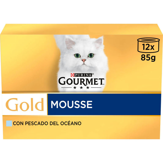 Gourmet Gold Mousse Pescado Océano Pack 12x85 g al mejor precio -Todoanimal.es