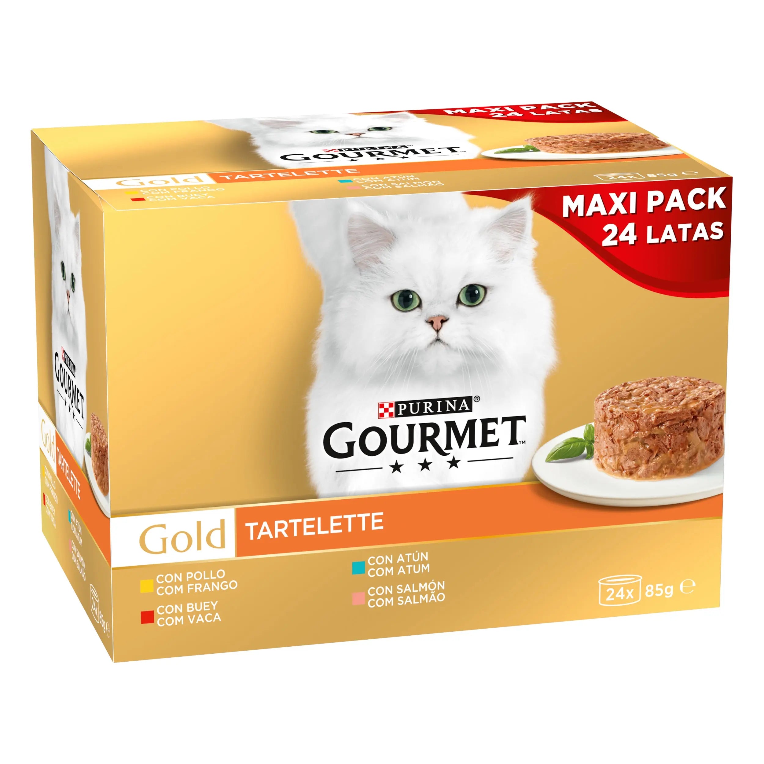 Gourmet Gold Tartelette Pack Ahorro Surtido 96x85 g Comida Húmeda para Gatos al mejor precio -Todoanimal.es
