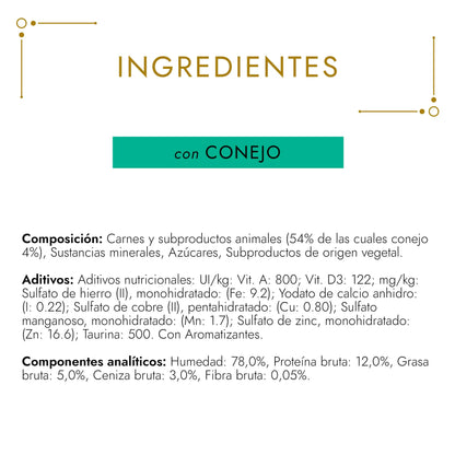Gourmet Gold Terrine Conejo 85 g al mejor precio -Todoanimal.es