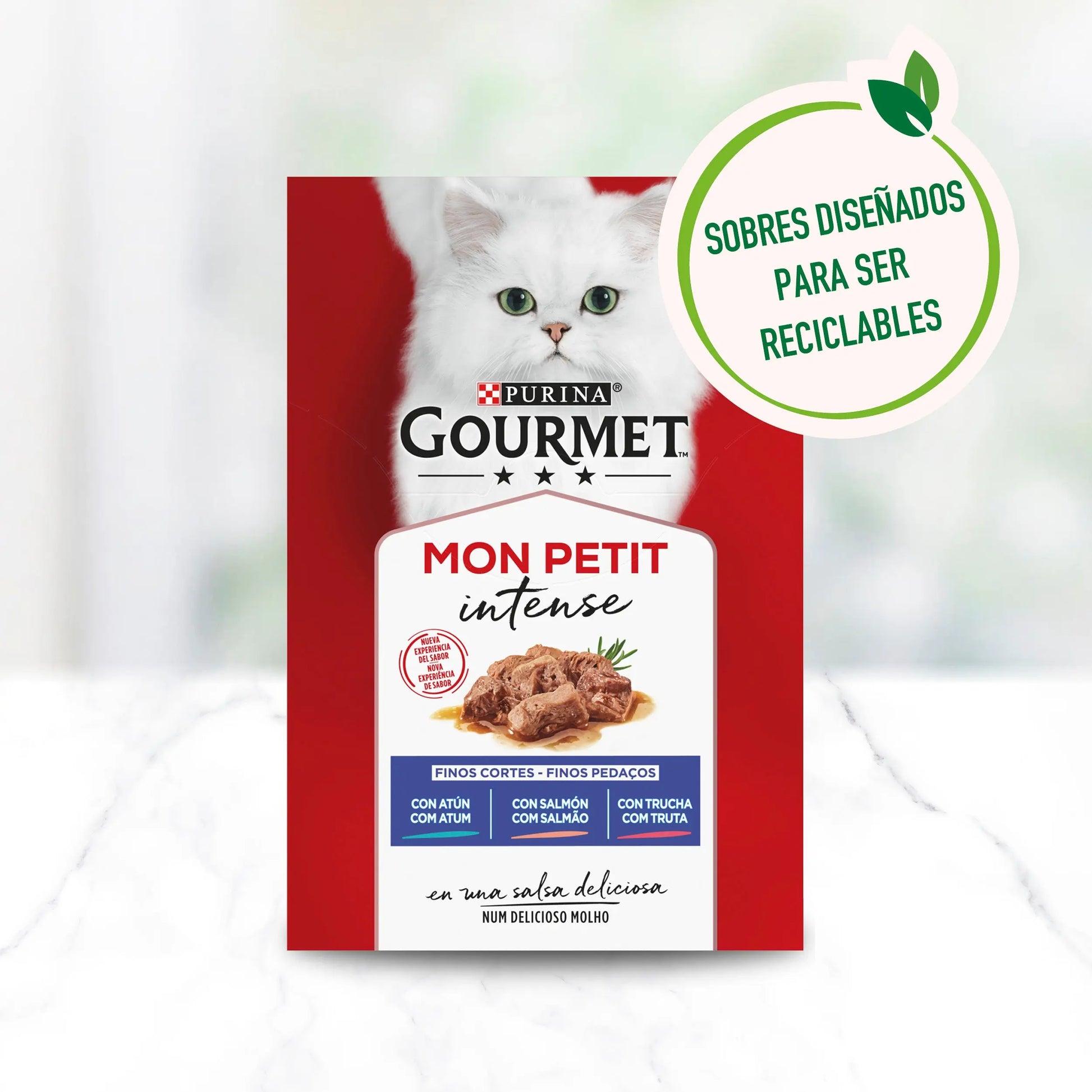 Gourmet Mon Petit Atún, Salmón y Trucha Pack 6x50 g al mejor precio -Todoanimal.es