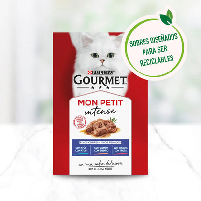 Gourmet Mon Petit Atún, Salmón y Trucha Pack 6x50 g al mejor precio -Todoanimal.es