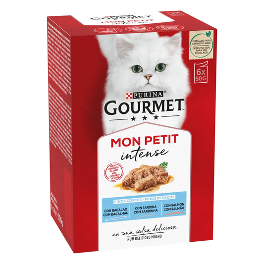 Gourmet Mon Petit Bacalao, Sardina&Salmón Pack 6X50 g al mejor precio -Todoanimal.es