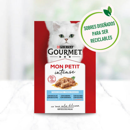Gourmet Mon Petit Bacalao, Sardina&Salmón Pack 6X50 g al mejor precio -Todoanimal.es