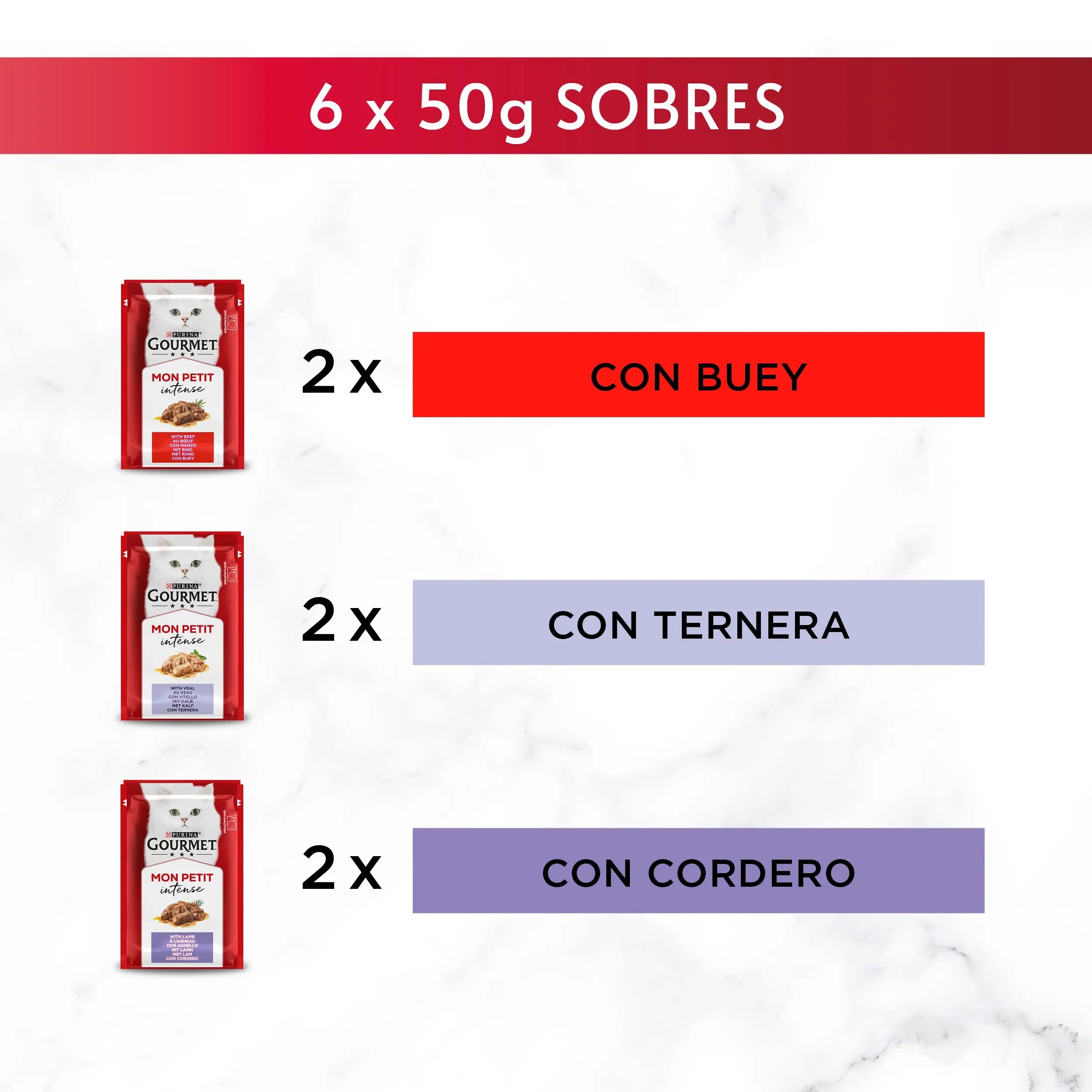Gourmet Mon Petit Carnes Pack 6X50 g al mejor precio -Todoanimal.es
