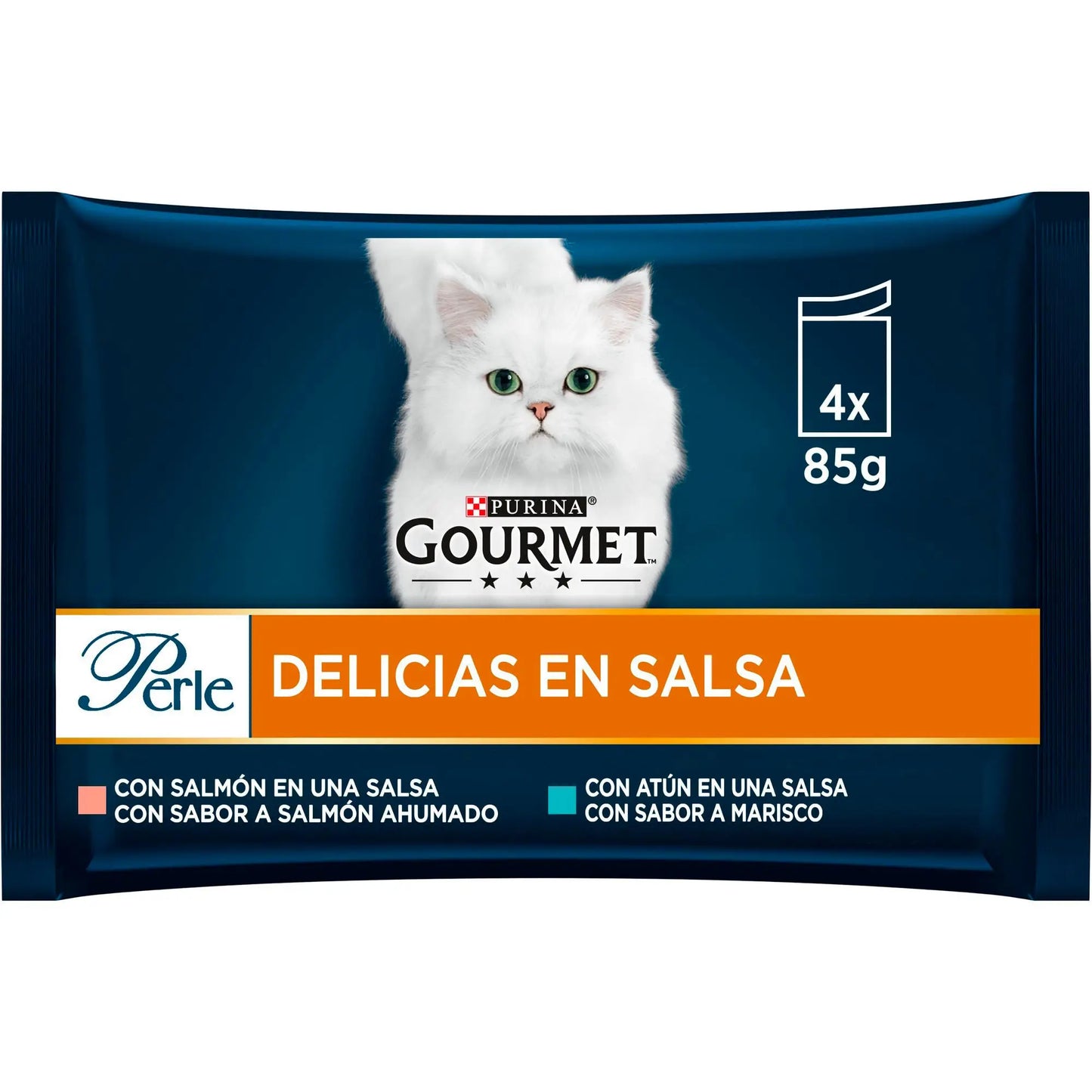 Gourmet Perle Delicias En Salsa Salmón Atún Pack 4X85 g al mejor precio -Todoanimal.es