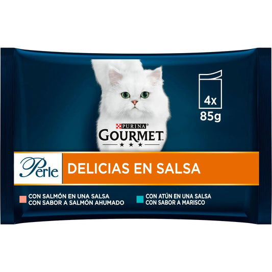 Gourmet Perle Delicias En Salsa Salmón Atún Pack 4X85 g al mejor precio -Todoanimal.es