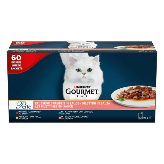 Gourmet Perle Delicias Pollo&Buey Pack 60X85 g al mejor precio -Todoanimal.es