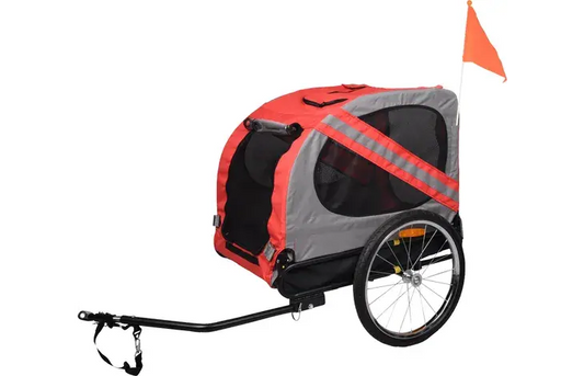 Flamingo Carrito Perro Para Bicicleta 125X95X72 Rojo/Gris Todoanimal.es