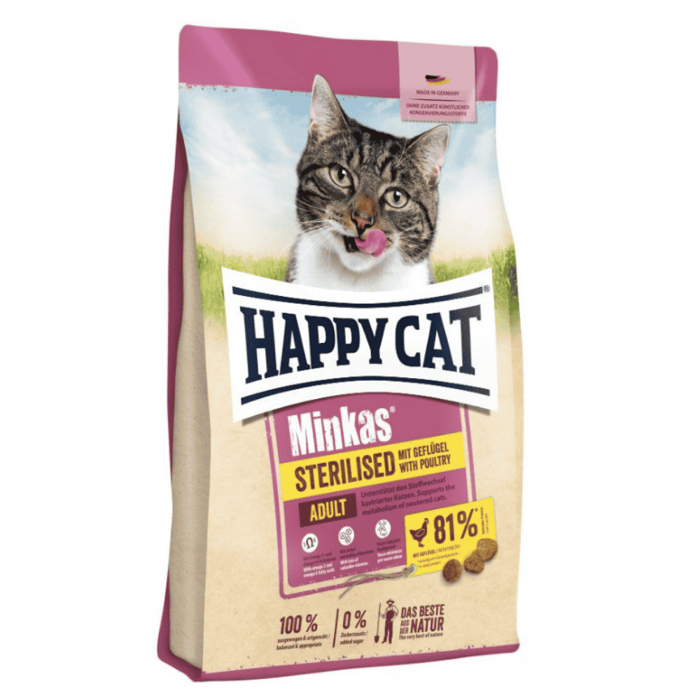 Happy Cat Minkas Sterilized Geflügel Pollo Pienso para Gatos al mejor precio -Todoanimal.es