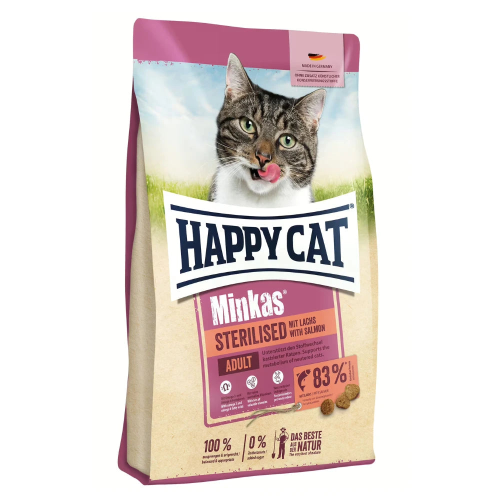 Happy Cat Minkas Sterilized Lachs Salmón Pienso para Gatos al mejor precio -Todoanimal.es