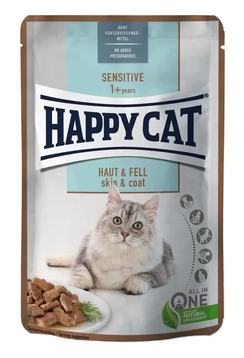 Happy Cat Pouch Sensitive Meat In Sauce Haut & Fell  85G - Precios Más Baratos - Todoanimal
