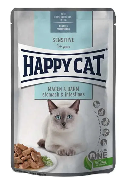 Happy Cat Pouch Sensitive Meat In Sauce Magen & Darm  85G