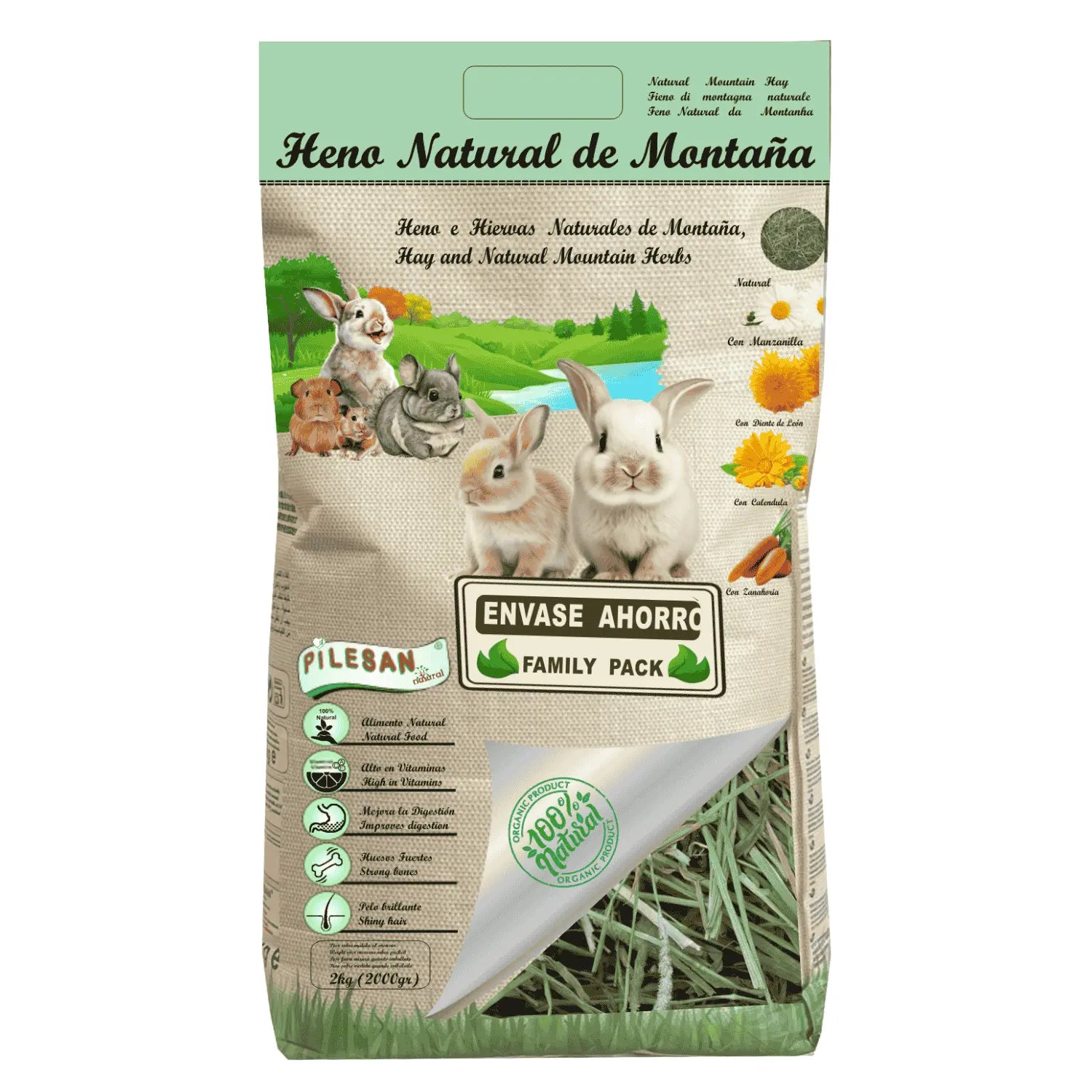 Heno Natural Pls 2Kg al mejor precio -Todoanimal.es