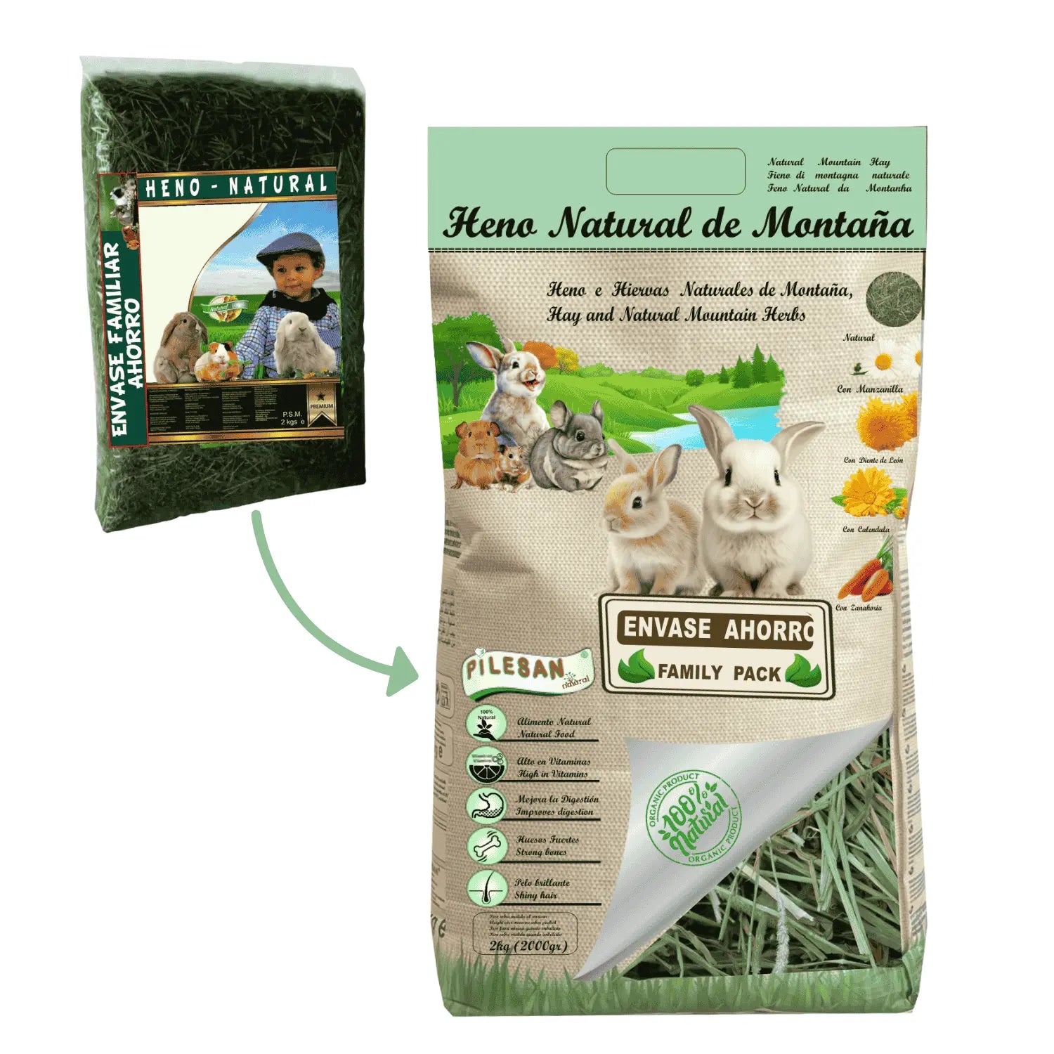 Heno Natural Pls 2Kg al mejor precio -Todoanimal.es