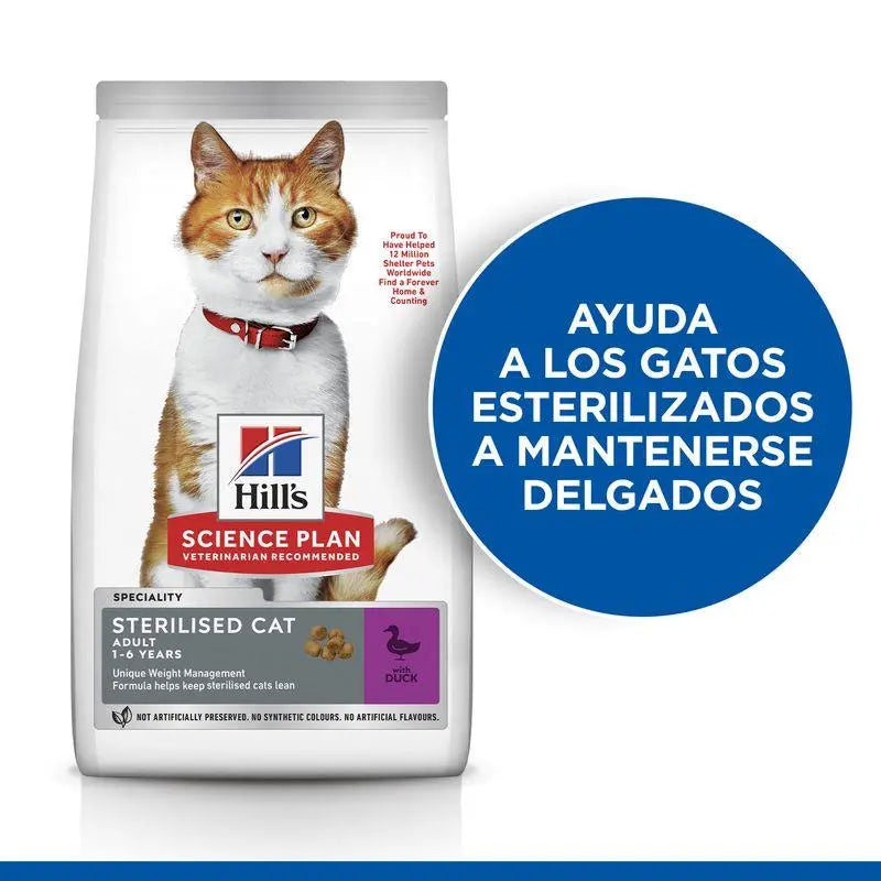 Hill'S Feline Young Adult Sterilised Cat Pato 3Kg - Precios Más Baratos - Todoanimal