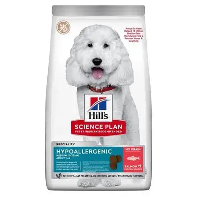 Hill'S Sp Canine Adult Hypoallergenic Medium Salmón Y Atún 14Kg Todoanimal.es