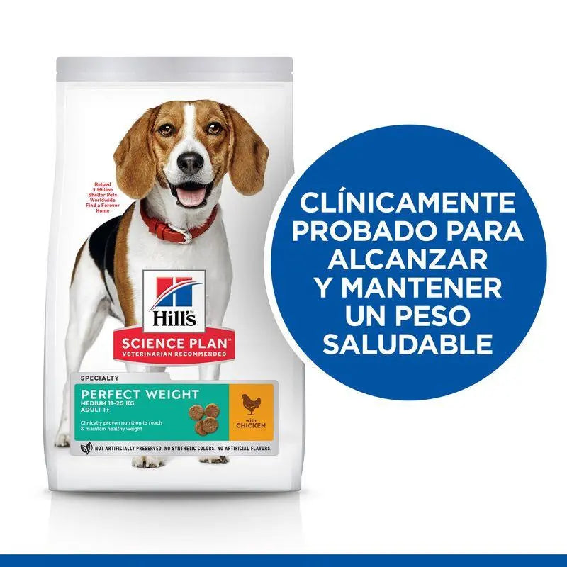 Hill'S Sp Canine Adult Perfect Weight Medium Pollo 12 kg - Precios Más Baratos - Todoanimal