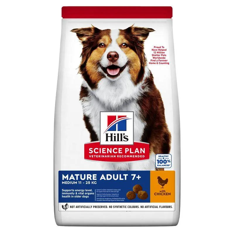 Hill's Mature Adult 7+ Medium Science Plan 2,5 kg con pollo pienso para perros - Precios Más Baratos - Todoanimal