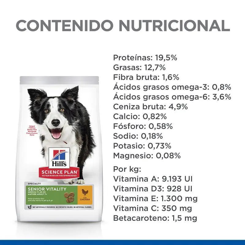 Hill's Science Plan Youthful Vitality Medium Adult Pollo 2,5 kg pienso para perros - Precios Más Baratos - Todoanimal