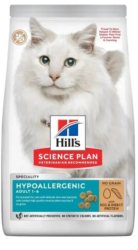 Hill'S Sp Feline Adult Hypoallergenic Huevo E Insectos 1.5Kg Todoanimal.es