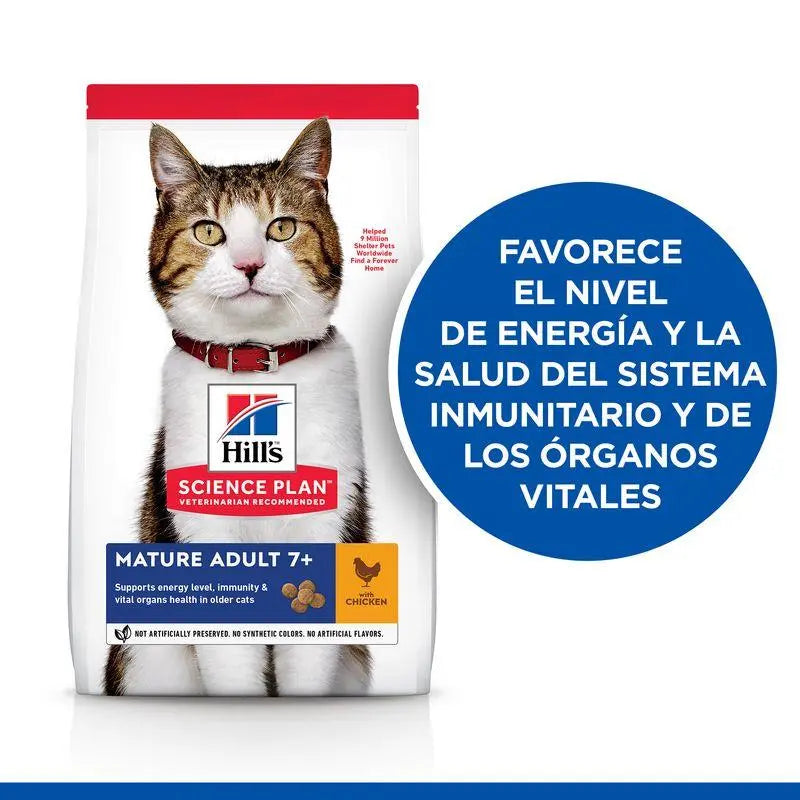 Hill'S Sp Feline Mature Adult 7+ Pollo 10Kg - Precios Más Baratos - Todoanimal