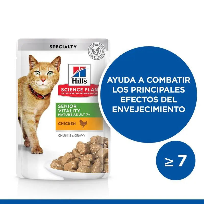 Hill'S Sp Feline Senior Vitality Pollo 85G Sobre - Precios Más Baratos - Todoanimal
