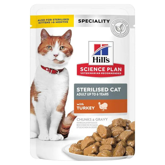 Hill'S Sp Feline Sterilised Pavo 85G Sobre