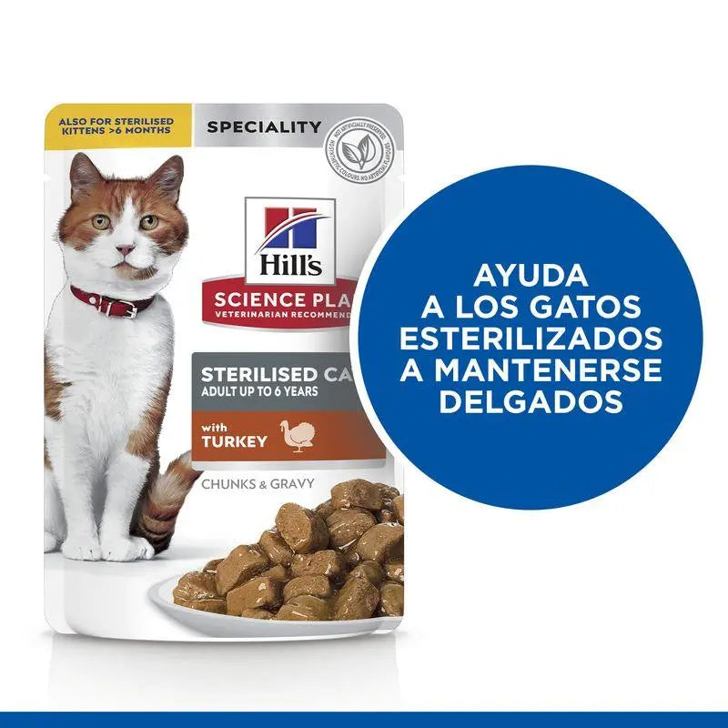 Hill'S Sp Feline Sterilised Pavo 85G Sobre - Precios Más Baratos - Todoanimal